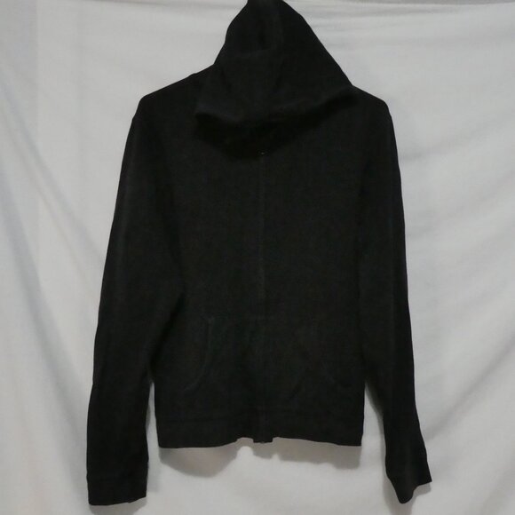 OLD NAVY - Stretch | 18 pit to pit measured | Black Zip-Up Hooded Sweatshirt - Picture 1 of 15